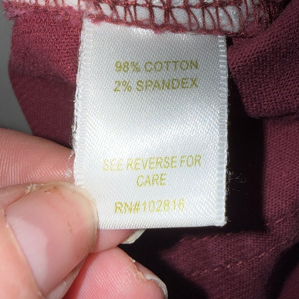 Garnet Hill Maroon Burgundy Corduroy Pants Organic Cotton 10 Petite - Picture 11 of 14